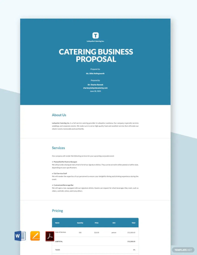 catering business proposal template