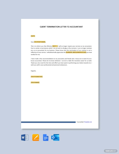 client termination letter to accountant template
