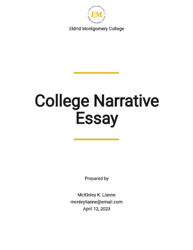 college narrative essay template