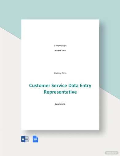 free customers service data entry job ad and description template