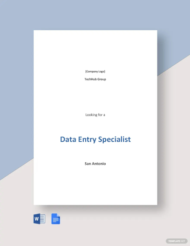free data entry specialist job description template