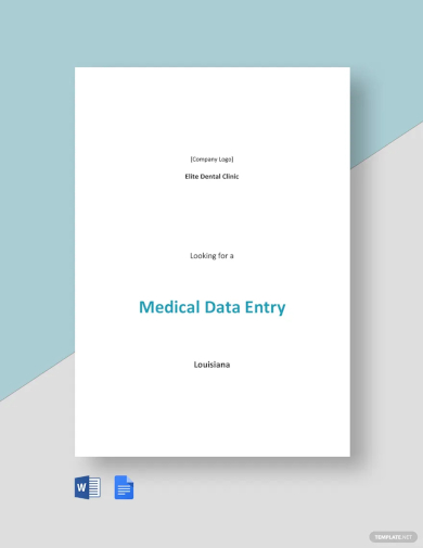free medical data entry job description template