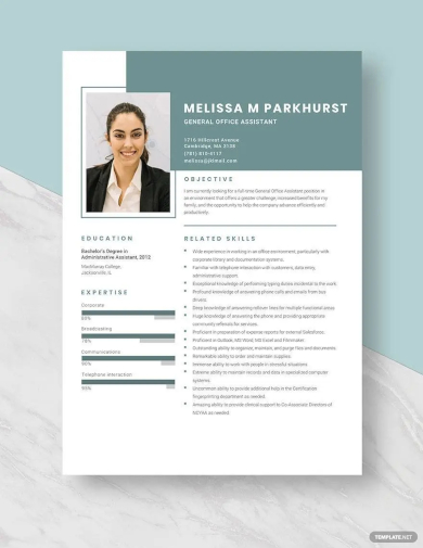 general office assistant resume template