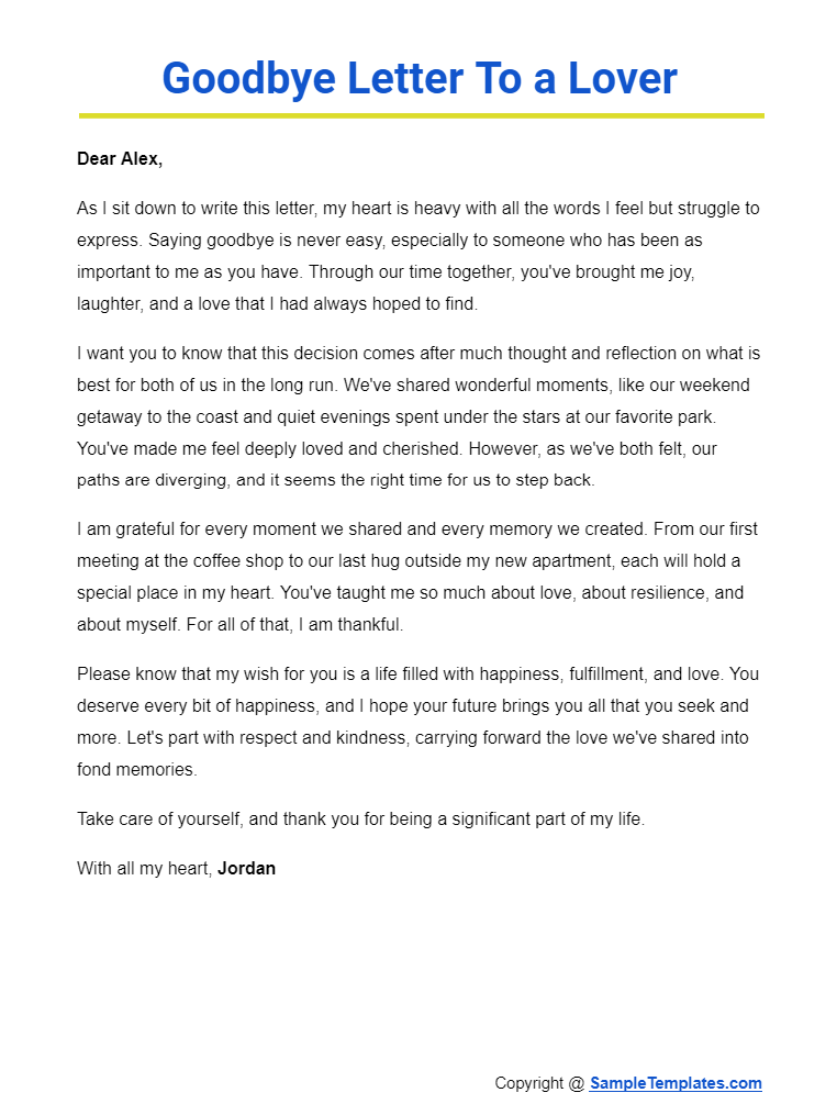 goodbye letter to a lover