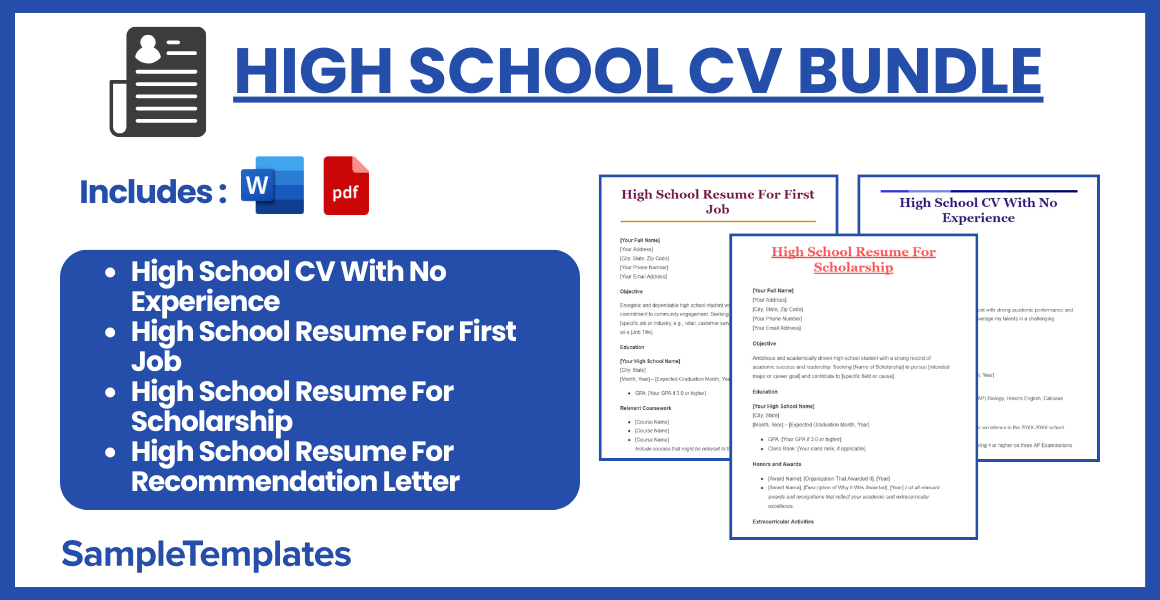 high school cv bundle