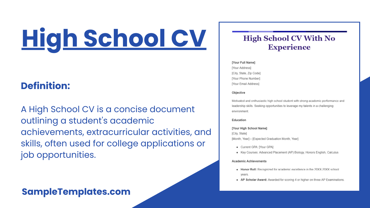 High School CV