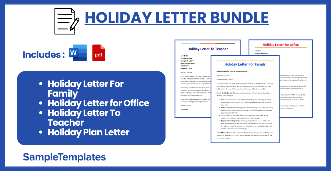 holiday letter bundle