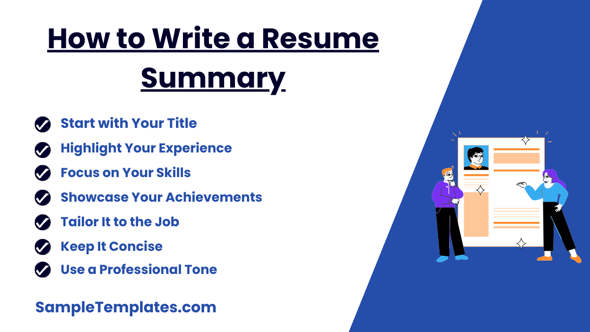 how to write a resume summary