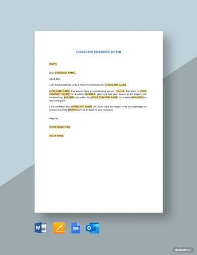 i am most pleased to write a character reference letter template