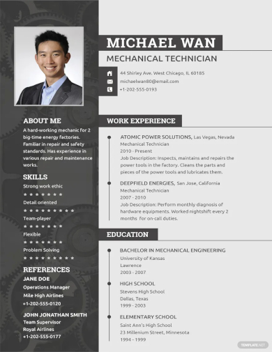 mechanic resume template