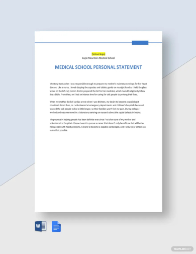 medical school personal statement template