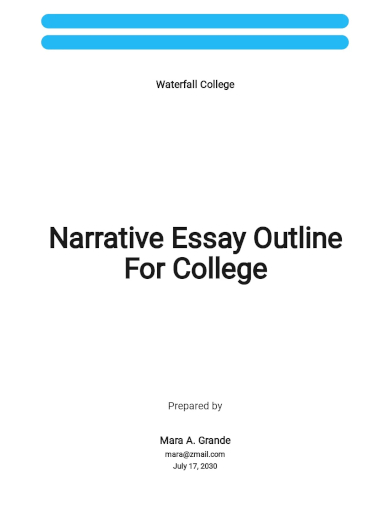 narrative essay outline for college template