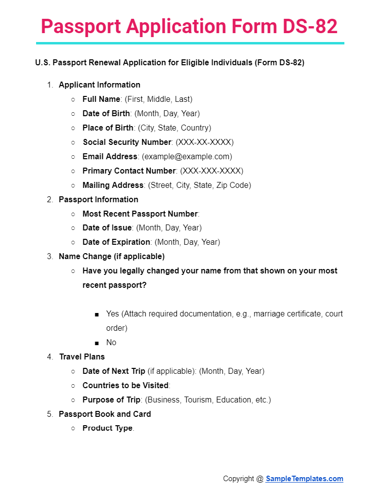 passport application form ds 82