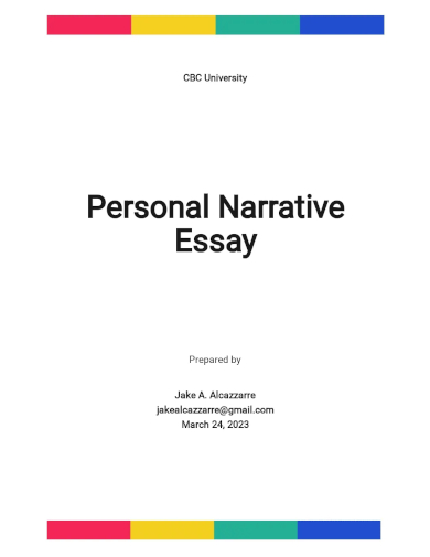 personal narrative sample essay