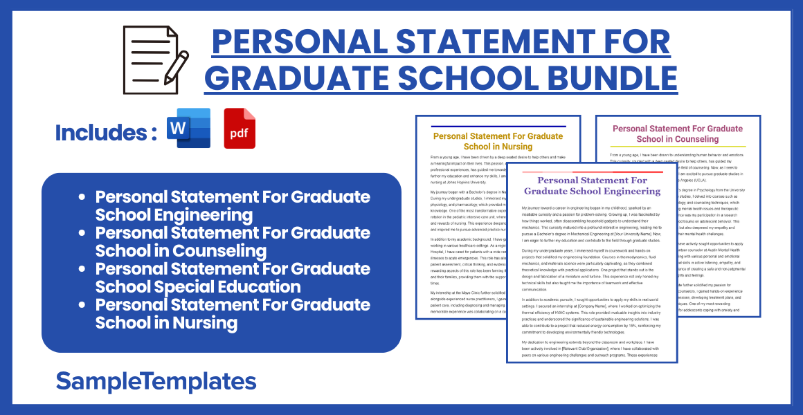 personal statement for graduate school bundle