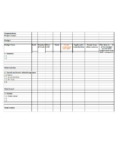 printable budget form