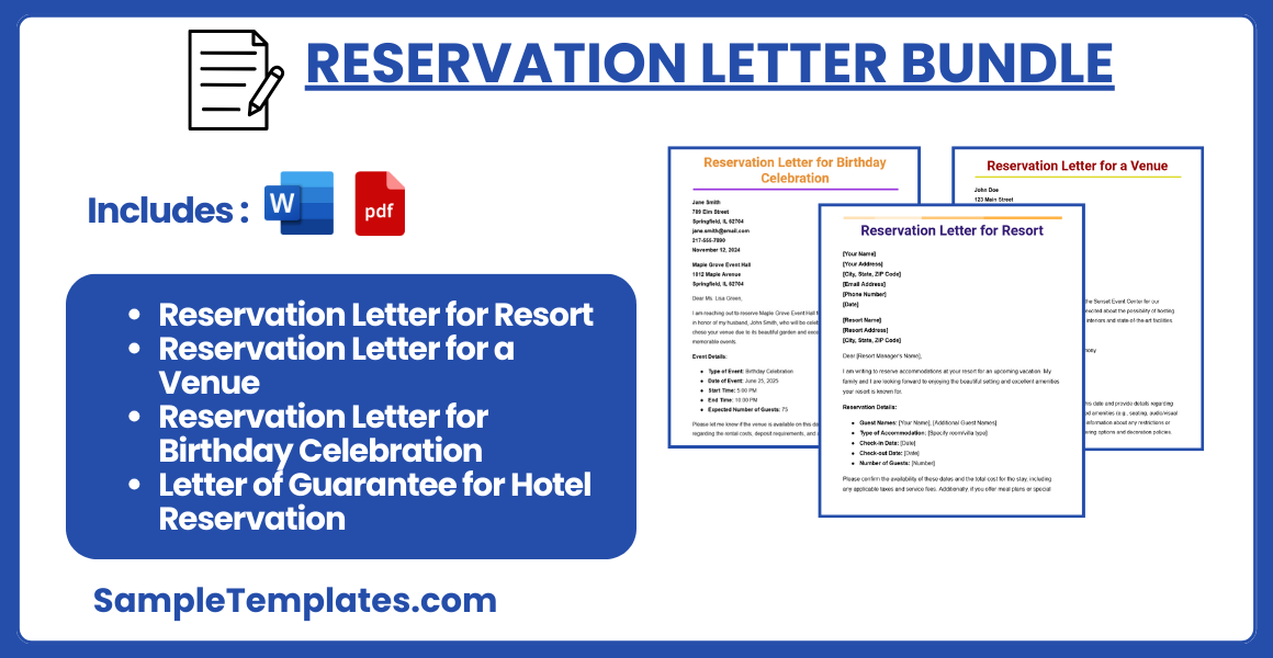 reservation letter bundle