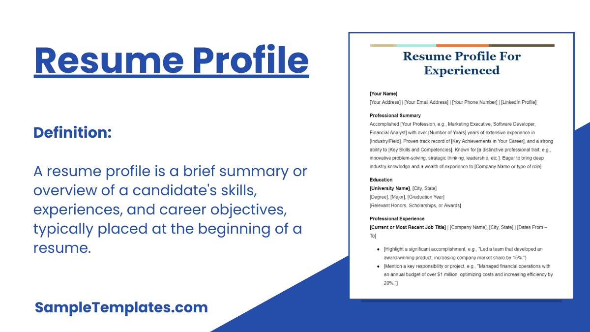 Resume Profile