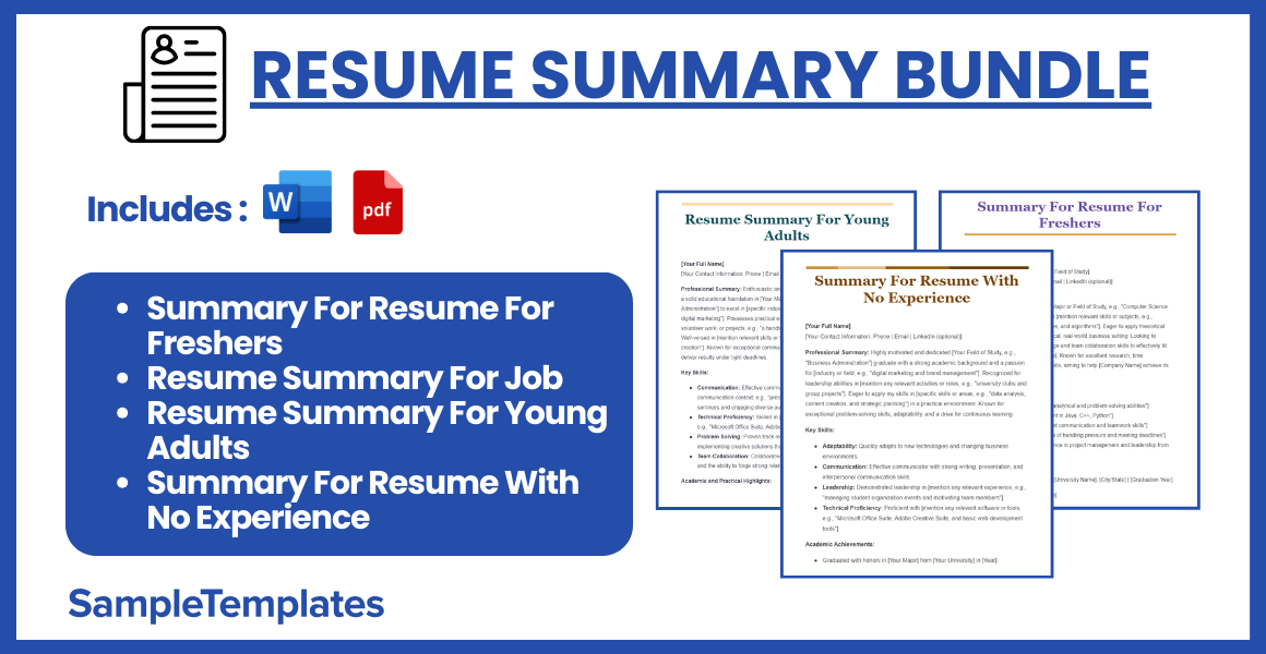 resume summary bundle