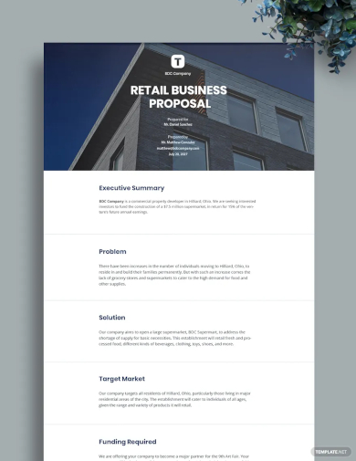 retail business proposal template