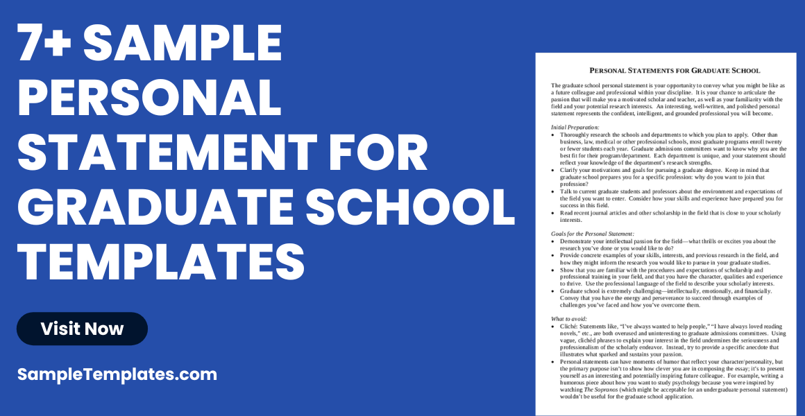 sample personal statement for graduate school emplates 