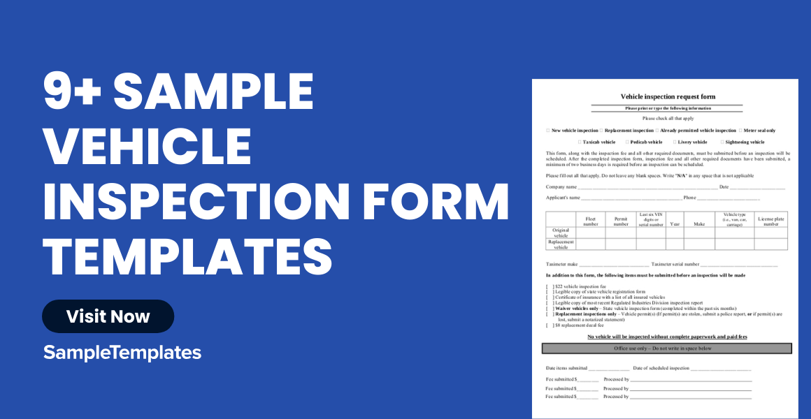sample vehicle inspection form templates