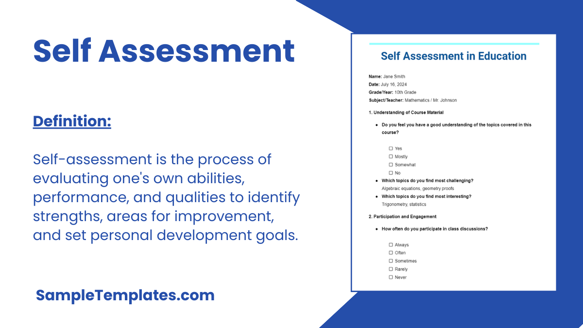 Self Assessment