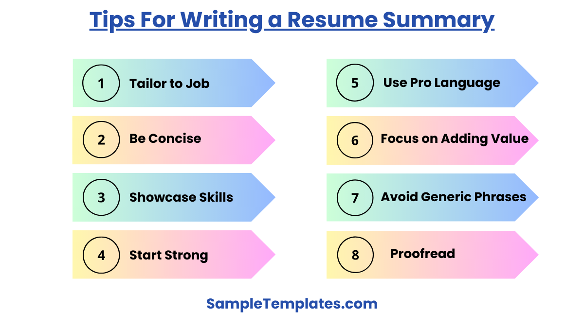 tips for writing a resume summary