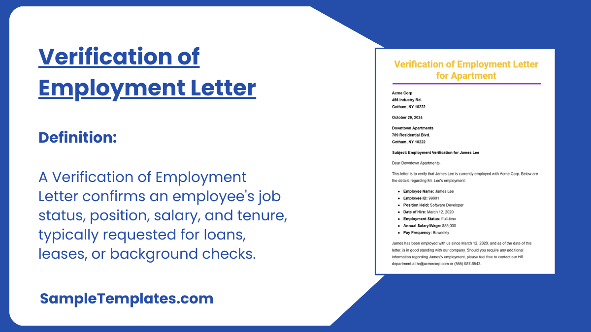 Verification of Employment Letter