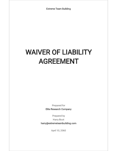 waiver of liability agreement template