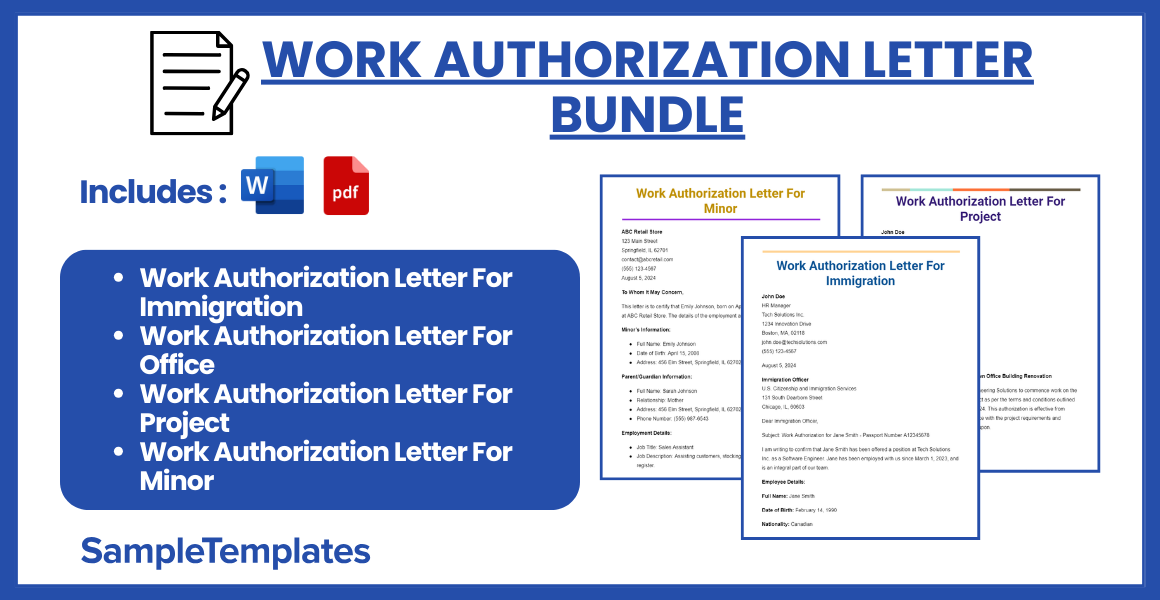 work authorization letter bundle