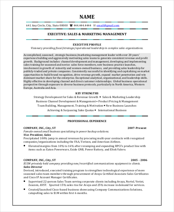 FREE 8+ Sample Marketing Resume Templates in MS Word | PDF