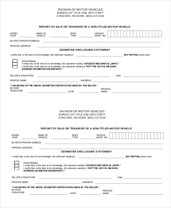 dmv report of sale