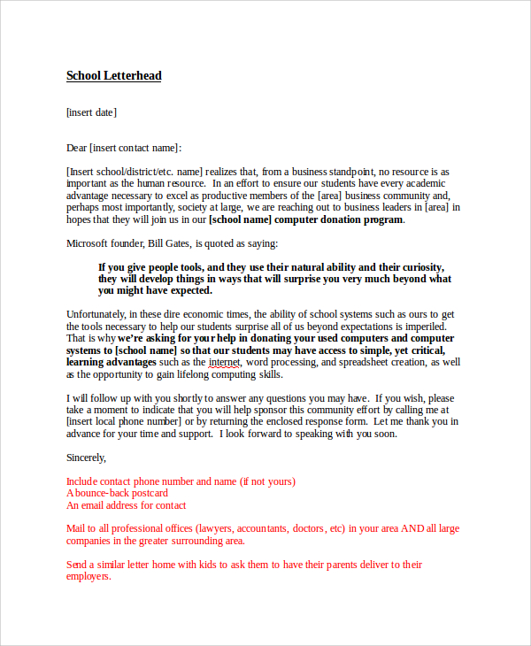 Sample Solicitation Letter For Food Donations