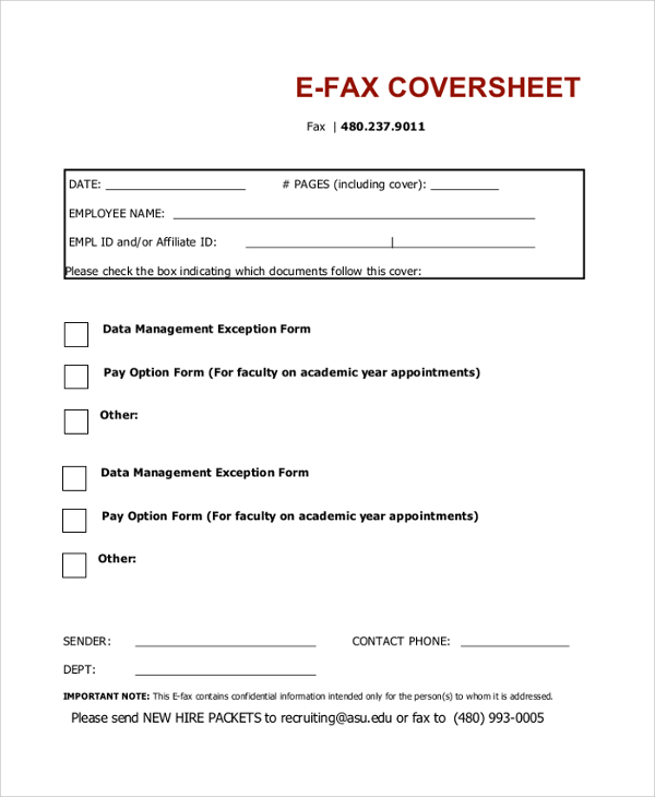 e fax cover sheet pdf