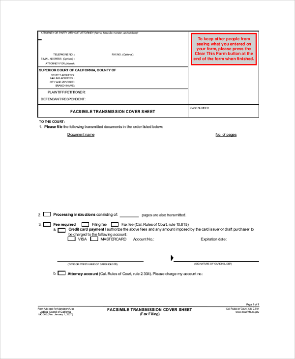 transmission fax cover sheet pdf