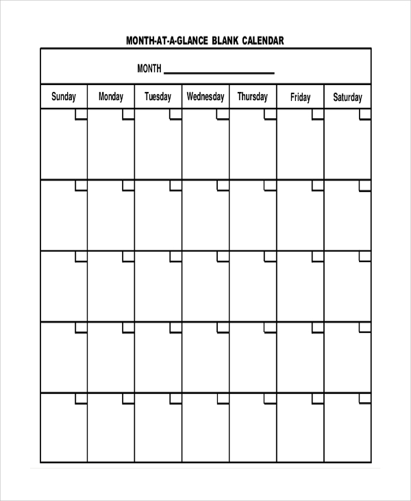 Free Monthly Printable Calendars