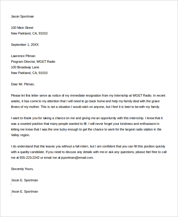 FREE 48+ Letter of Resignation in MS Word | PDF