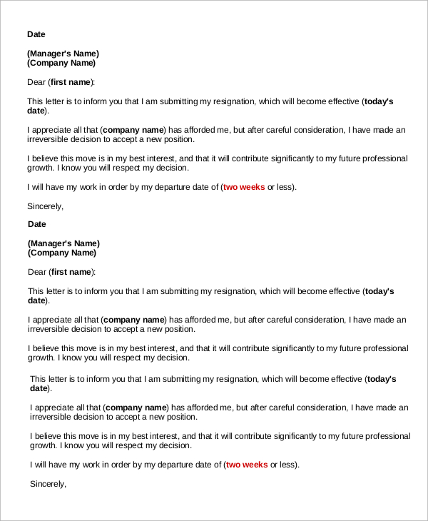 company angry resignation letter