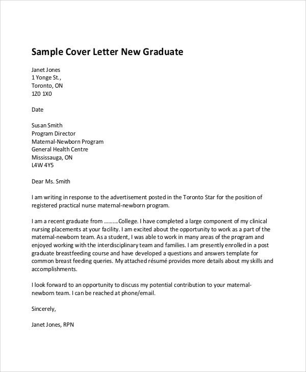 Free 6 Sample Nursing Cover Letter Templates In Pdf