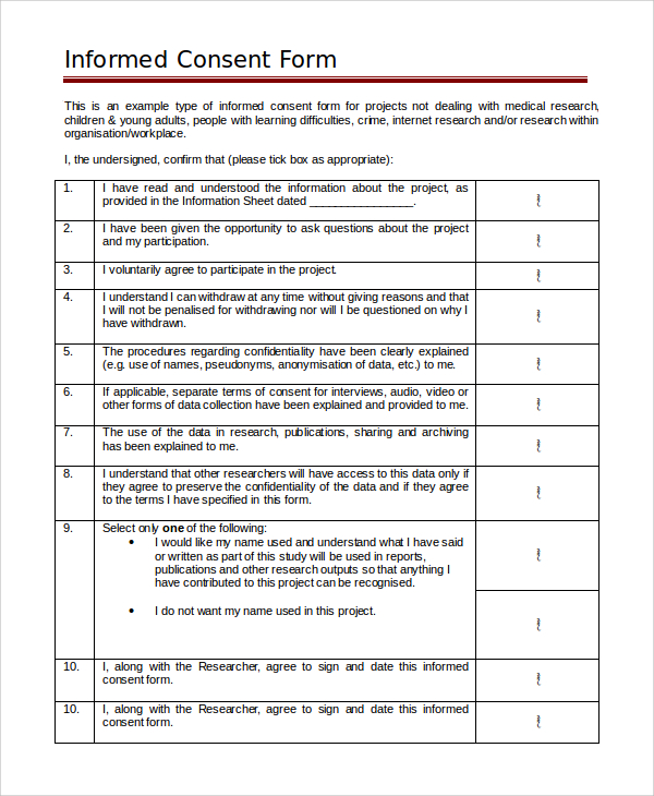 informed consent form example