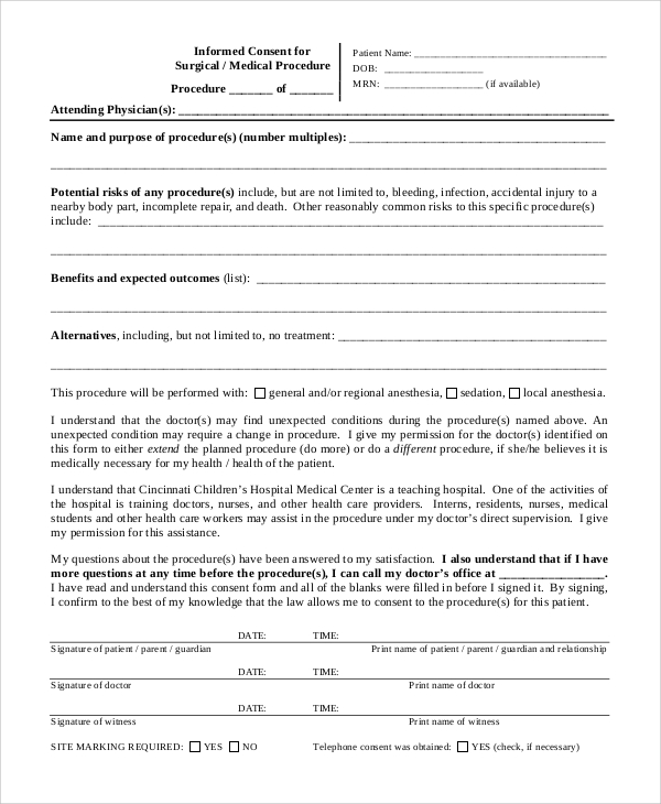 FREE 9+ Sample Informed Consent Forms in PDF | MS Word