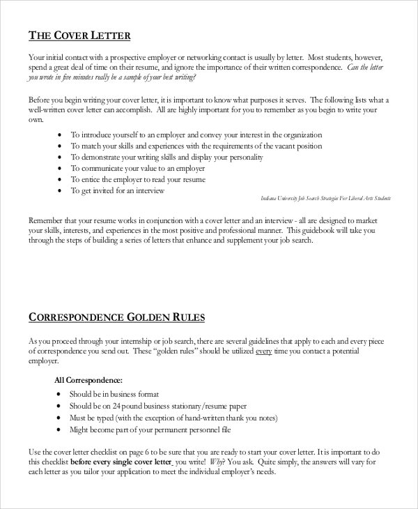 Cover Letter English Rules Images