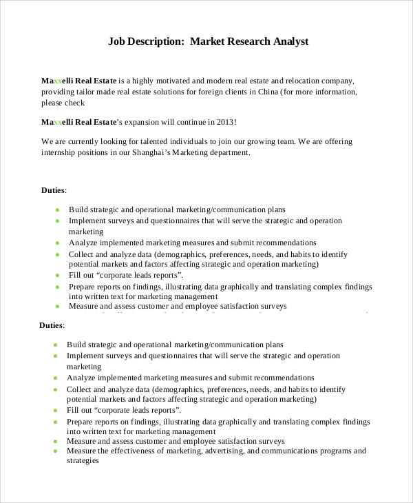 product management research job description