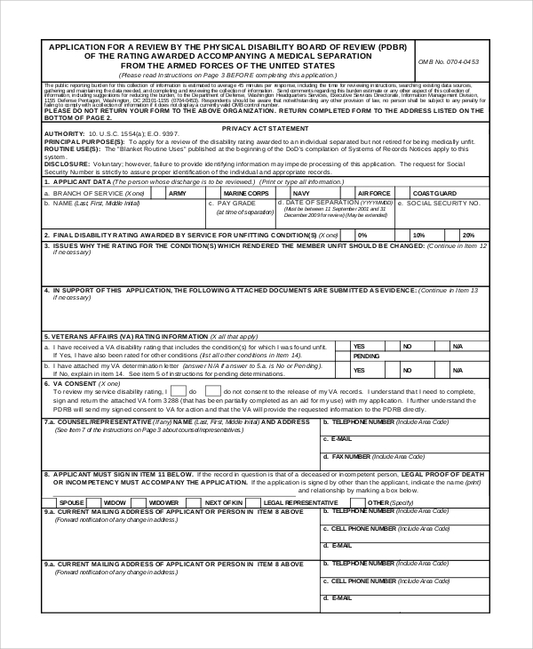 Free 9 Sample Dd Forms In Pdf Ms Word