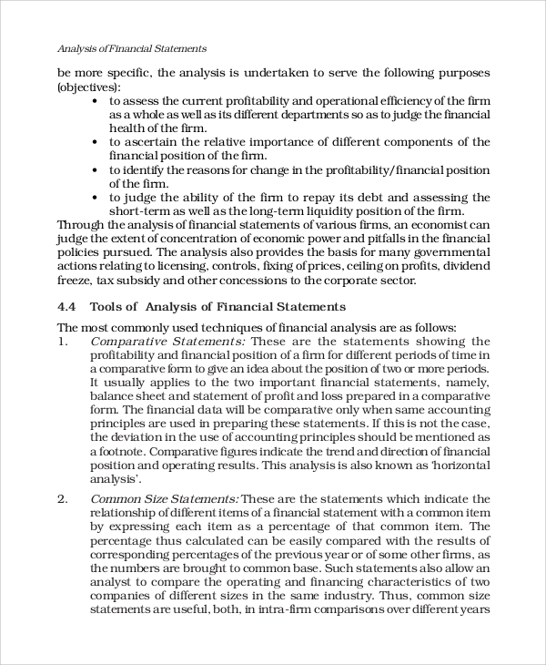 financial statement analysis