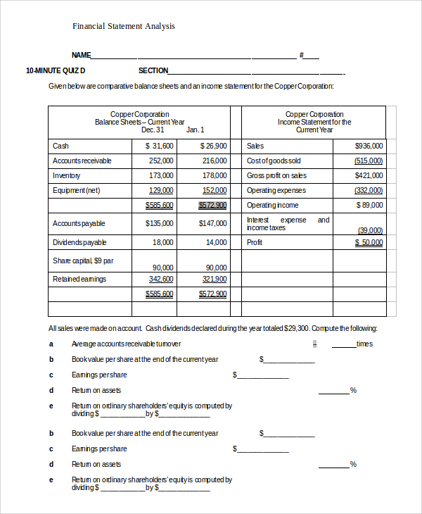 printable financial statement analysis example