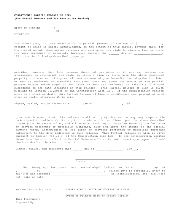 conditional release of lien form