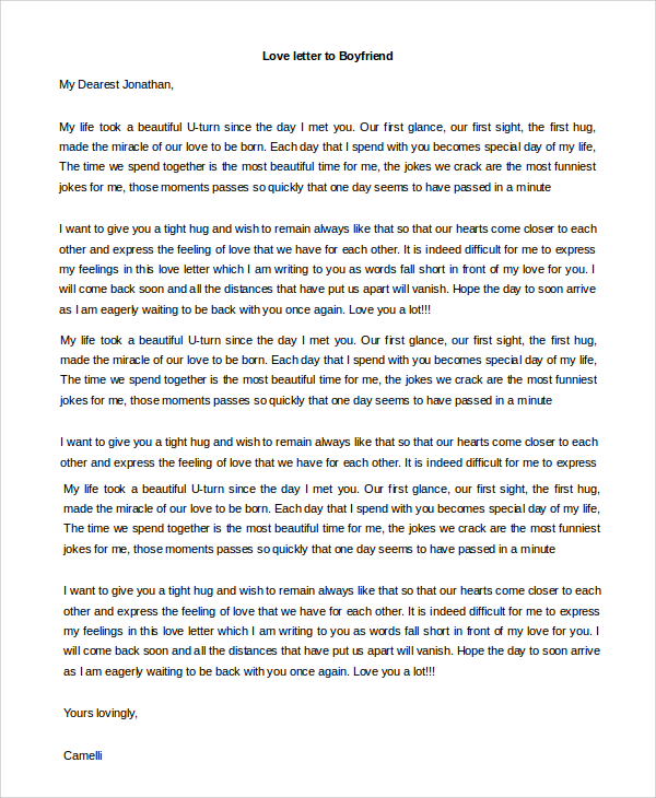 love essay to boyfriend