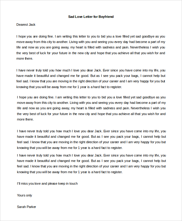 sad love letter for boyfriend